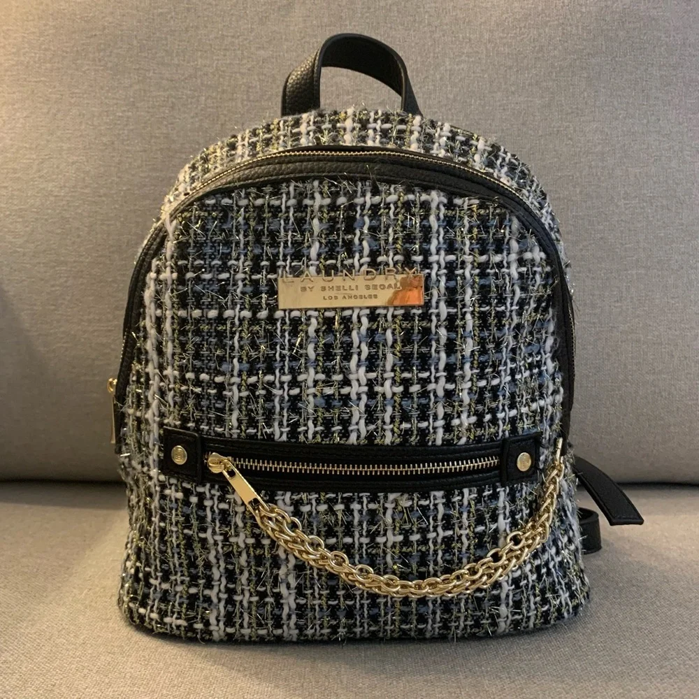 Laundry by Shelli Segal Tweed Backpack - Picture 1 of 7